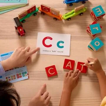 Battat Education Wooden Alphabet Train Set ABC Letter Train Toy 3 Years + 84 Pieces