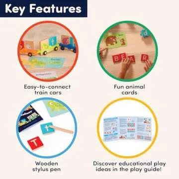 Battat Education Wooden Alphabet Train Set ABC Letter Train Toy 3 Years + 84 Pieces