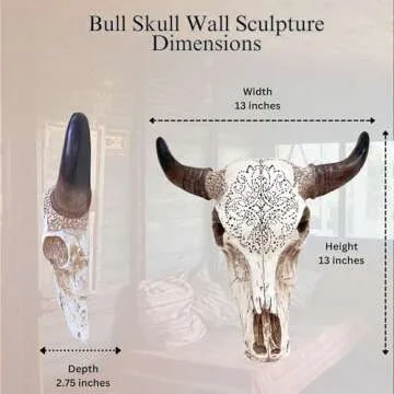BestGiftEver Rustic Bull Head Wall Art for Home Decor