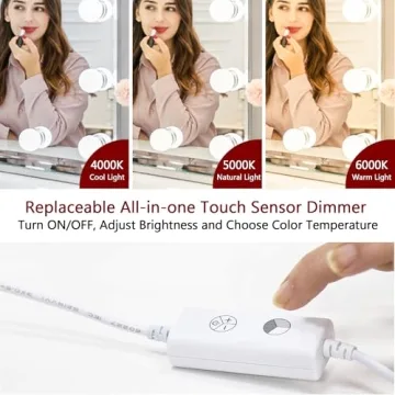 Hollywood Vanity Mirror with Dimmable Lights and Color Modes