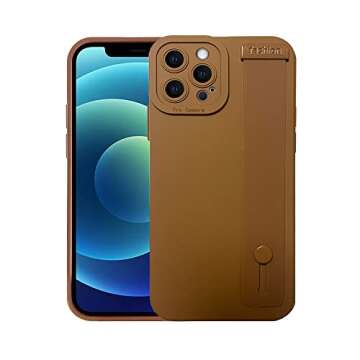 XYAJUANG Compatible with iPhone 13PRO,Wristband Phone case ，TPU Material Phone Case, Angel Eyes Designing Phone case， (IPHONE13PRO, Brown)