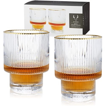 Viski Meridian Lowball Glasses Set - Elegant Cocktail Tumblers