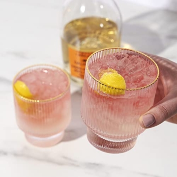 Viski Meridian Lowball Glasses Set - Elegant Cocktail Tumblers