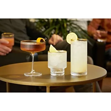 Viski Meridian Lowball Glasses Set - Elegant Cocktail Tumblers