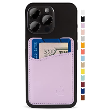 Premium Leather Phone Card Holder - Stick On Wallet for iPhone and Android Smartphones - Minimalist ...