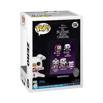 Funko POP! Disney: The Night Before Christmas 30th - Zero with Candycane - Disney: The Nightmare Before Christmas - Collectable Vinyl Figure - Gift Idea - Official Merchandise - for Kids & Adults