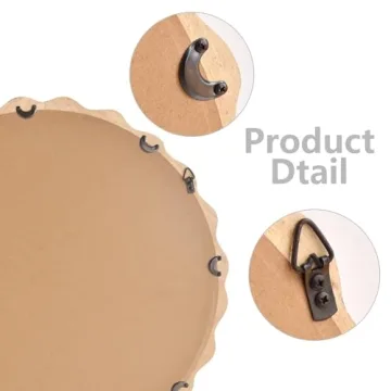 24" Wood Round Farmhouse Mirror - Modern Bathroom Decor