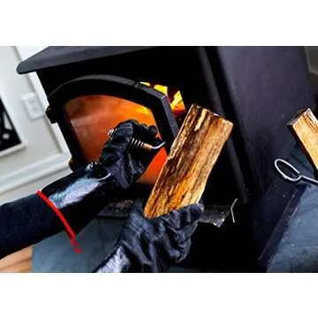 G & F Premium Leather BBQ Gloves - Heat & Fire Resistant