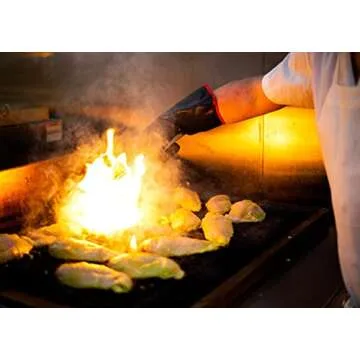 G & F Premium Leather BBQ Gloves - Heat & Fire Resistant