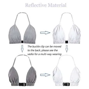 Mocure Holographic Metallic Crop Top for Women