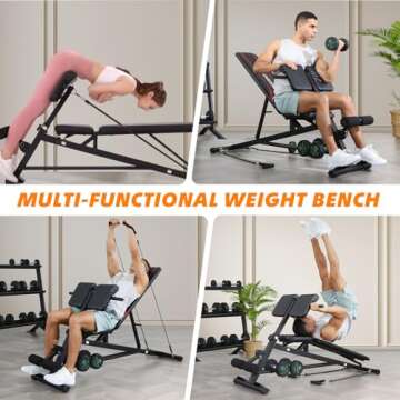 OPPSDECOR Adjustable 900LBS Weight Bench for All Workouts