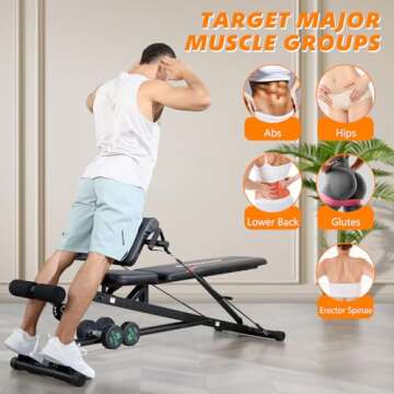 OPPSDECOR Adjustable 900LBS Weight Bench for All Workouts