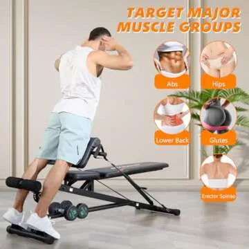 OPPSDECOR Adjustable 900LBS Weight Bench for All Workouts