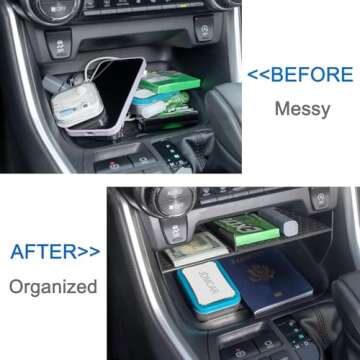 JDMCAR Center Console Organizer Compatible with Toyota RAV4 2019-2025 and 2021-2025 RAV-4 Prime, ABS...