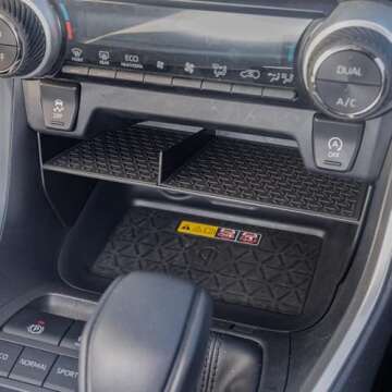 JDMCAR Center Console Organizer Compatible with Toyota RAV4 2019-2025 and 2021-2025 RAV-4 Prime, ABS Material Insert Tray Gear Shift Secondary Storage Box