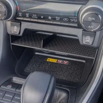 JDMCAR Center Console Organizer Compatible with Toyota RAV4 2019-2025 and 2021-2025 RAV-4 Prime, ABS Material Insert Tray Gear Shift Secondary Storage Box