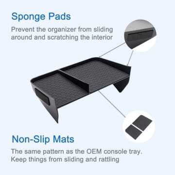 JDMCAR Center Console Organizer Compatible with Toyota RAV4 2019-2025 and 2021-2025 RAV-4 Prime, ABS Material Insert Tray Gear Shift Secondary Storage Box