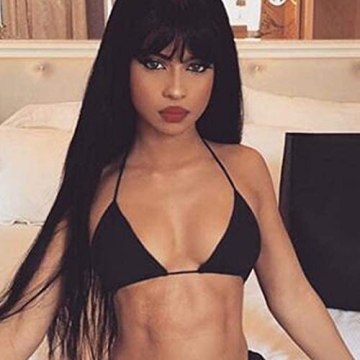 9A Brazilian Lace Front Wig Glueless With Bang 16inch