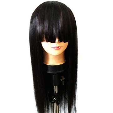 9A Brazilian Lace Front Wig Glueless With Bang 16inch