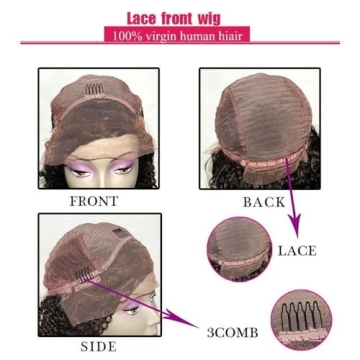 9A Brazilian Lace Front Wig Glueless With Bang 16inch