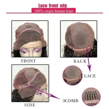 9A Brazilian Lace Front Wig Glueless With Bang 16inch