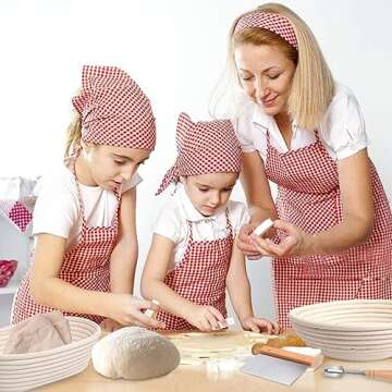 Bread Proofing Basket 2 Set 9 Inch and 10 Inch Round Proofing Basket with Bread Lame and Dough Scraper and Linen Liner Bread Making Tools for Professional and Home Bakers