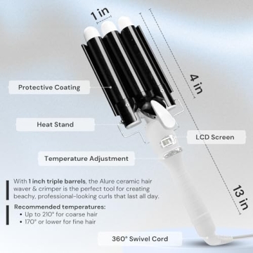 Alure 3-Barrel Curling Iron for Perfect Waves and Curls