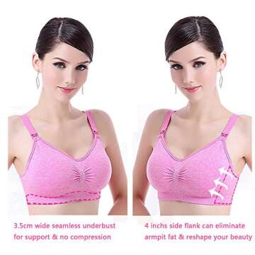 Surewin Womens Seamless Nursing Bra Breastfeeding Bralette with Remove Bra Pads Extenders