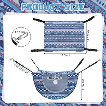 Unittype 2 Pieces Cat Cage Hammock Hanging Pet Bed Double Layer Soft Plush Hanging Pet Bed Comfortab...