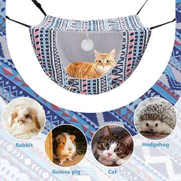 Unittype 2 Pieces Cat Cage Hammock Hanging Pet Bed Double Layer Soft Plush Hanging Pet Bed Comfortable Hammock Bed for Indoor Kitten Cats Ferret Hamster Rabbit or Small Animals, 2 Styles (Boho)