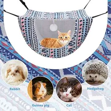 Unittype 2 Pieces Cat Cage Hammock Hanging Pet Bed Double Layer Soft Plush Hanging Pet Bed Comfortable Hammock Bed for Indoor Kitten Cats Ferret Hamster Rabbit or Small Animals, 2 Styles (Boho)