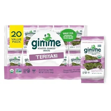 Gimme Seaweed Teriyaki - 20 Count Organic Roasted Seaweed Sheets - Healthy On-The-Go Snack for Kids ...