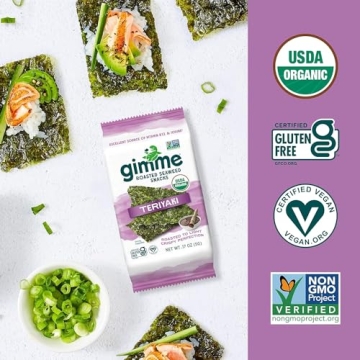 Gimme Seaweed Teriyaki 20 Count Organic Snack Sheets