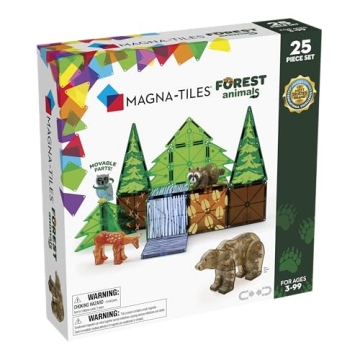 MAGNA-TILES Forest Animals 25-Piece Set - Creative Magnetic Fun for Kids