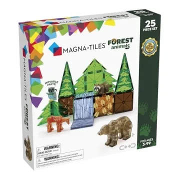 MAGNA-TILES Forest Animals 25-Piece Set - Creative Magnetic Fun for Kids