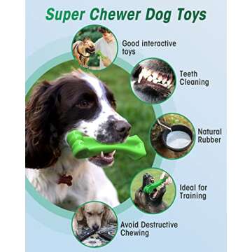 oneisall Durable Dog Chew Toys Bone Chew Toy for Aggressive Chewers— Indestructible Puppy Toys for Large Dogs M