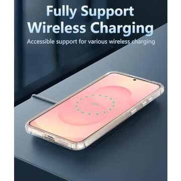 FNTCASE for Samsung Galaxy S25-Plus Case: S24-Plus Bling Sparkle Clear Military Grade Drop Protection Anti Yellowing Glitter Cell Phone Cover - Rugged Shockproof Protective Bumper Transparent Cases