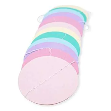 Chloe Elizabeth Circle Dots Paper Party Garland Streamer Backdrop (10 Feet Long) - Rainbow Pastel