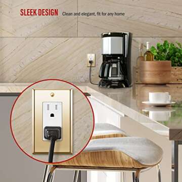 ENERLITES Polished Brass Wall Plates - 10 Pack of 1-Gang Styles