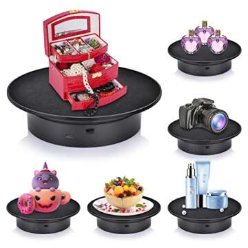 Motorized Rotating Display Stand Automatic Revolving Platform ideal for 360 Degree Images, Product D...