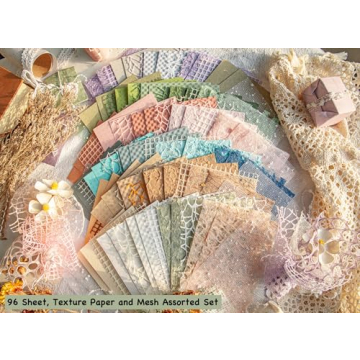 96 Sheets Textured Paper Set for Scrapbooking and Crafts