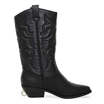 MVE Shoes Womens Stylish Comfortable Closed Toe Cowgirl Mid Calf Boots …