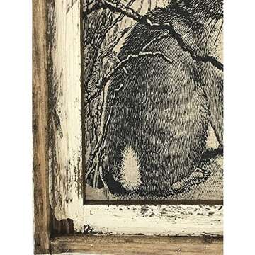 12 * 8 Inch Bunny Decor French Country Decor, Rabbit Wall Art Rustic Farmhouse Decor, Rustic Wooden ...