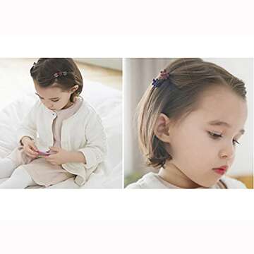 80 Piece Mini Hair Clips for Girls,Cute Candy Colors Flower Hair Pins for Toddlers Bangs Kids Children and Women Hair Bangs Little Clips Accessories