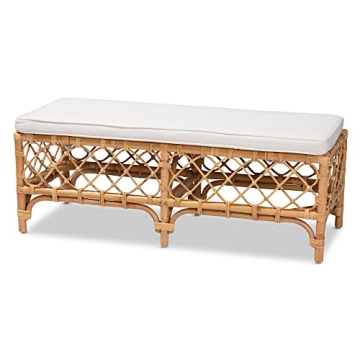Baxton Studio Orchard Bench - Modern Rattan Seating for Home