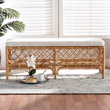 Baxton Studio Orchard Bench - Modern Rattan Seating for Home