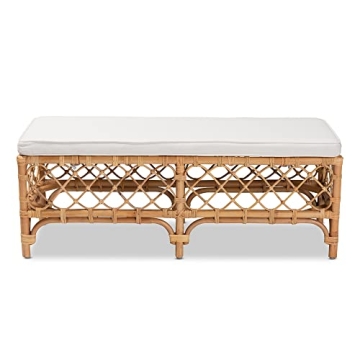 Baxton Studio Orchard Bench - Modern Rattan Seating for Home