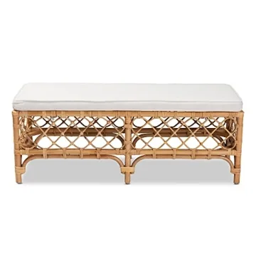 Baxton Studio Orchard Bench - Modern Rattan Seating for Home
