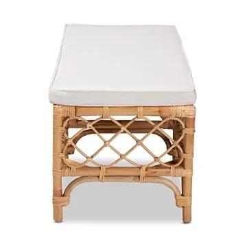 Baxton Studio Orchard Bench - Modern Rattan Seating for Home