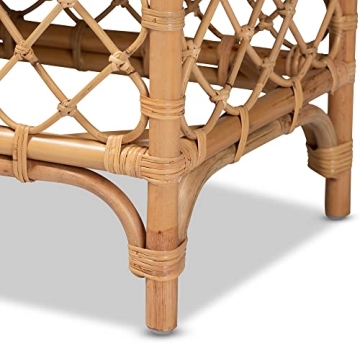 Baxton Studio Orchard Bench - Modern Rattan Seating for Home
